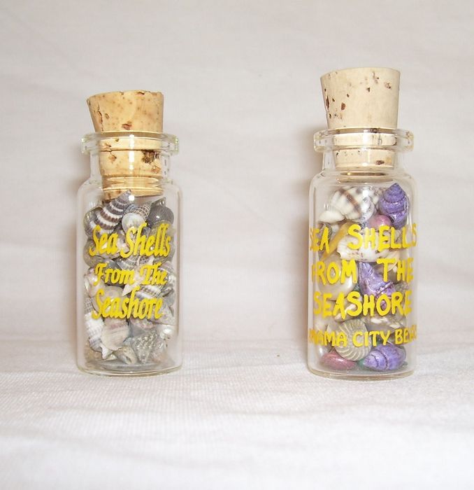 NGH105S Sea Shells from the Seashore in Mini GLASS Bottle